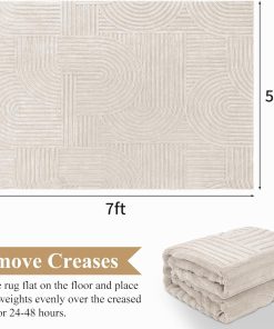 Alternative view of Pauwer 5x7 Washable Area Rugs for Living Room Modern Beige Solid Color Soft Fluffy Rugs for Bedroom Non Slip Boho Accent Indoor Mat Floor Carpet Cover for Kids Room Dining Room Kitchen Office